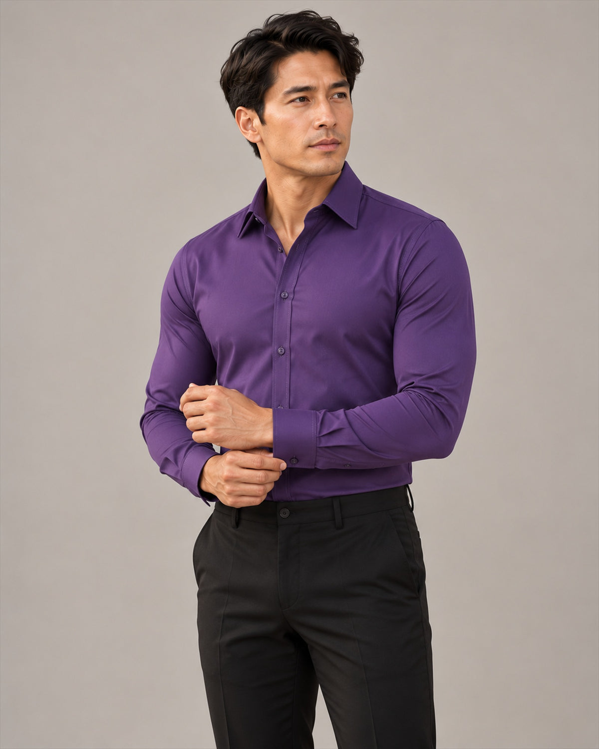 The Everett in Aubergine, three-quarter view