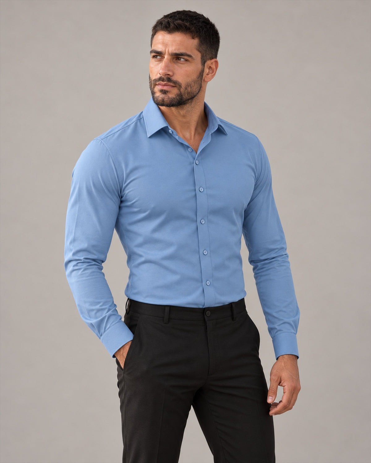 The Everett in Dusk Blue, three-quarter view